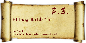 Pilnay Balázs névjegykártya